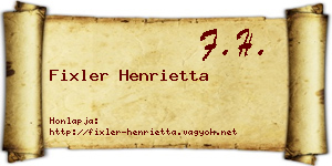 Fixler Henrietta névjegykártya