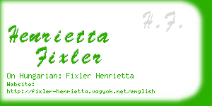 henrietta fixler business card